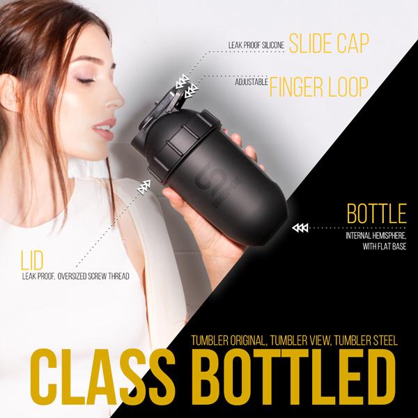 700mls ShakeSphere Tumbler View Matte White/Black Window - ShakeSphere