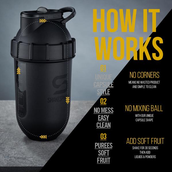 700mls ShakeSphere Tumbler View Matte White/Black Window - ShakeSphere